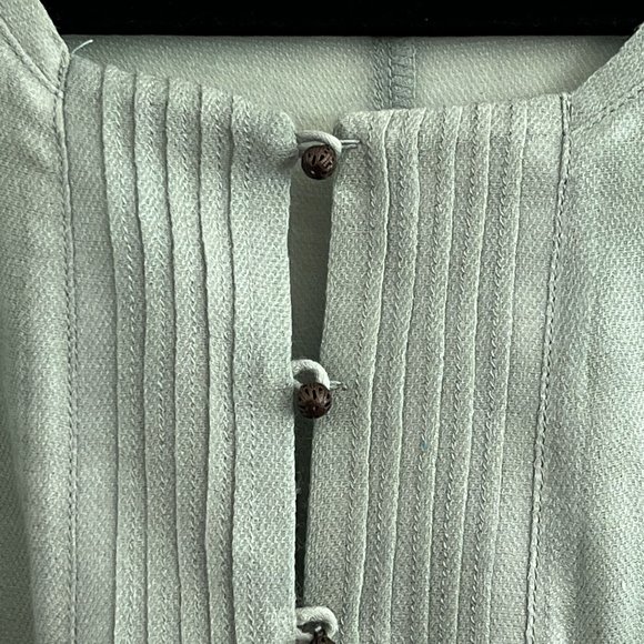 Emu Australia Green Maxi Dress Size Small Wool Silk Blend Semi-Sheer Side Slits - Picture 3 of 8